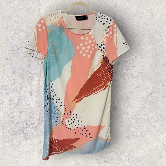 Minkpink I'll be Around T-Shirt Dress Abstract Print Size M - Picture 1 of 4